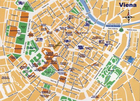 Mapa Turístico De Viena Guía Con Plano De Sitios Atractivos Para Visitar