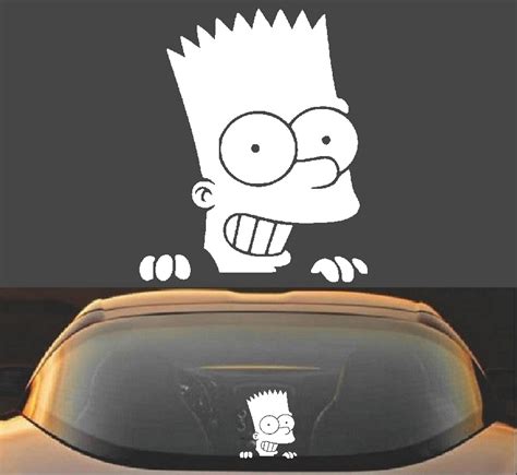 Peeking Bart Simpson Decal Sticker The Simpsons Funny Decalexpo