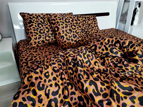 Leopard Bedding Satin Bedding With Leopard Print Soft Cotton Etsy
