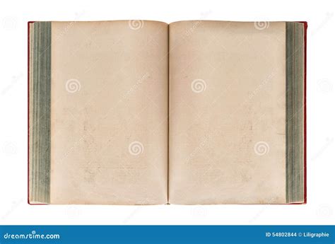 Open Old Book Isolated On White Background Grungy Paper Texture Stock