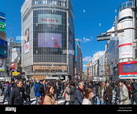 Shibuya Crossing A Scramble Or Diagonal Pedestrian Intersection In
