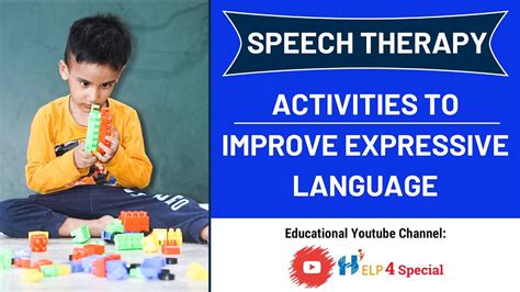Speech Therapy Activities To Improve Expressive Language Help4special