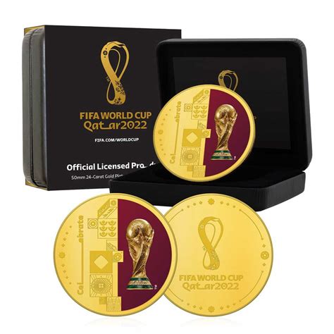Fifa World Cup 2022 50mm Gold Medal With Certificate And Sleeve