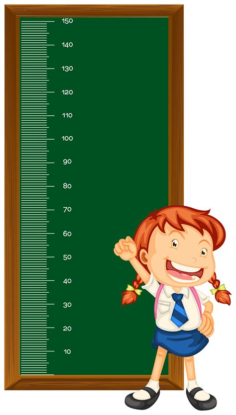 Height Measurement Chart With Little Girl 559333 Vector Art At Vecteezy