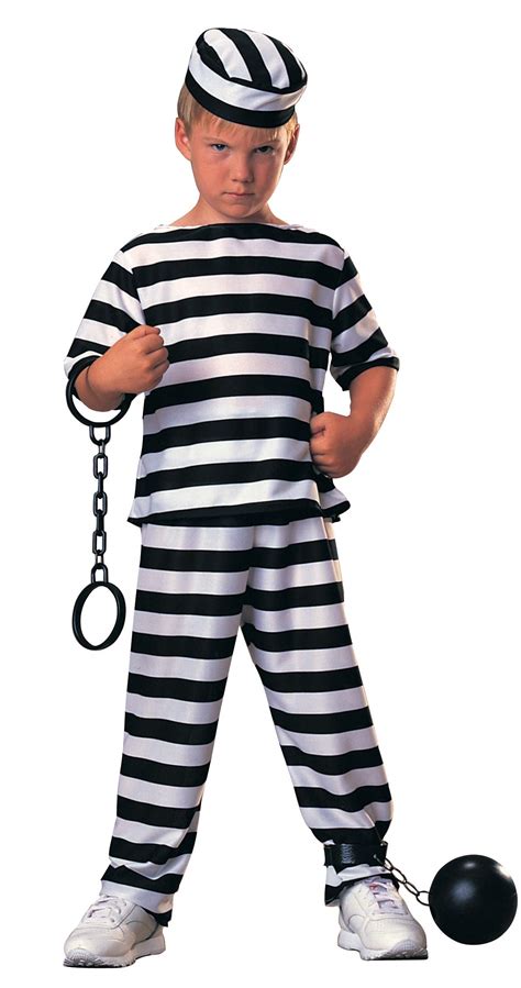 Boys Fancy Dress Childrens Prisoner Convict Costume Clothes Shoes