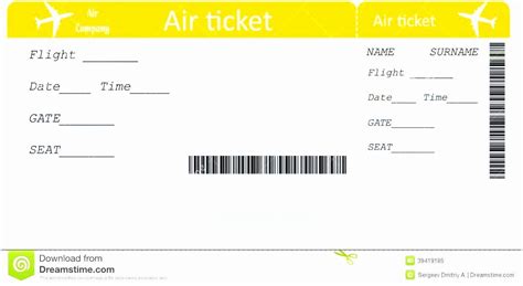 Plane Ticket Template Pdf