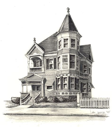 Victorian House Drawing House Sketch House Drawing Architecture Drawing
