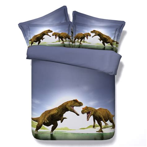 Luxury 4 Pcs Duvet Cover Set Bed Linen Sheets Bedspreads 100 Cotton 3d Dinosaur Bedding Sets