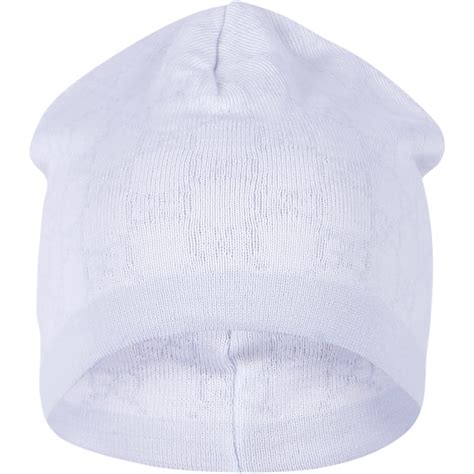 Gucci White Gg Beanie Hat — Bambinifashioncom