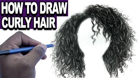 how to draw curly hair step by step for beginners youtube