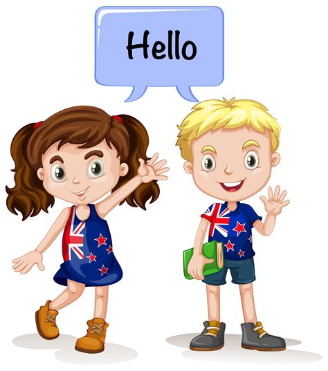 Australian Boy And Girl Saying Hello Download Free Vectors Clipart