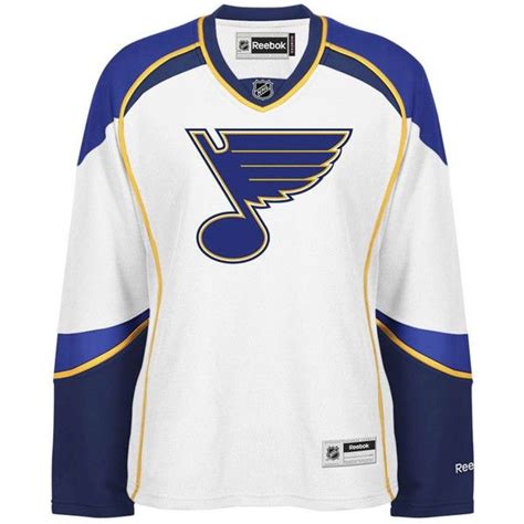 reebok women s st louis blues premier jersey 345 brl liked on polyvore featuring tops white