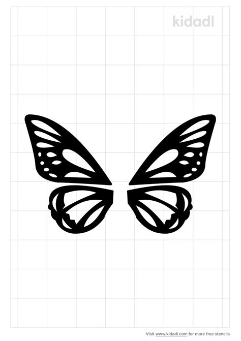 Free Butterfly Wing Stencil Stencil Printables Kidadl