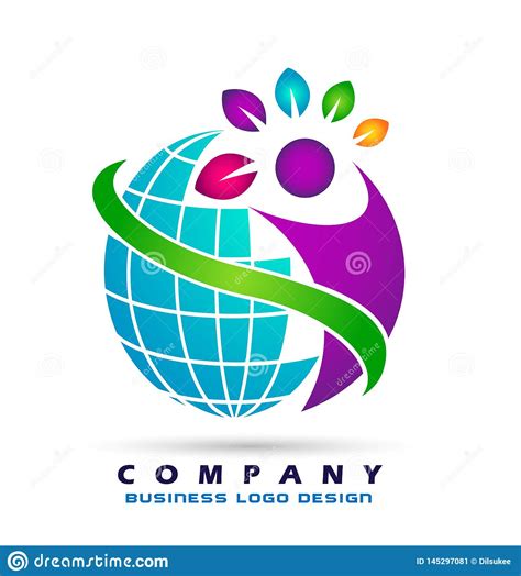 Abstract Globe World Colorful People Report Wellness Together Logo Icon