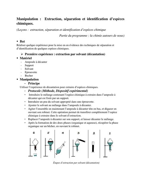 SOLUTION Extraction S Paration Et Identification D Esp Ces Chimiques Studypool