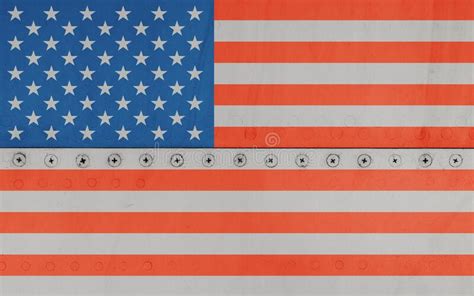 Grunge American Flag On Studded Metal Stock Illustration Illustration