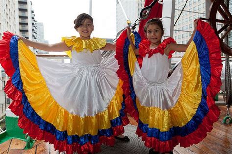 beautiful colombian dresses in national colors