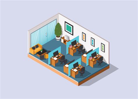 Isometric Illustration - Office Desk | Custom-Designed Illustrations ...