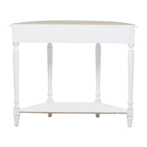 White Wood Farmhouse Console Table 30 X 36 X 14 In Whitegrey By