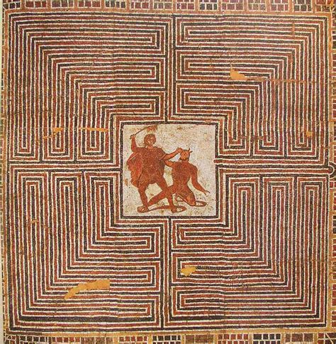 Minotaur In Labyrinth Vorgeschichte Gemälde Museum