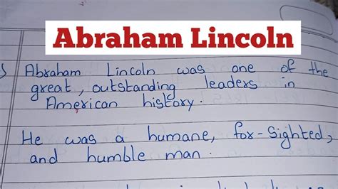 Abraham Lincoln Essay In English Biography Of Abraham Lincoln In
