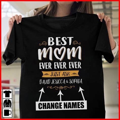 best mom ever t shirt custom name personalized mother s etsy