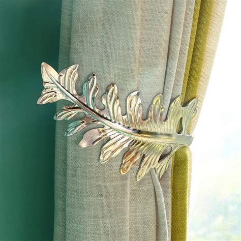 Large Vintage Leaf Design Curtain Holdbacksu Shape Metal