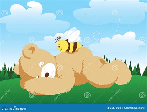 Bear And Bee Stock Vector Illustration Of Hill Friends 36573121