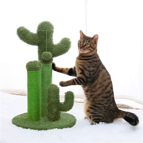 Tall Cactus Scratching Post Cactus Cat Tree Cat Scratcher With Sisal
