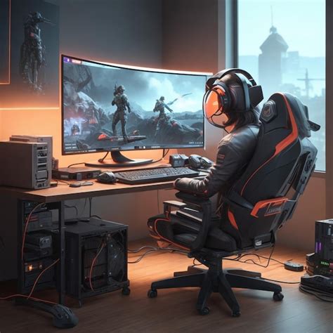 Premium Ai Image Powerful Personal Computer Gamer Rig With