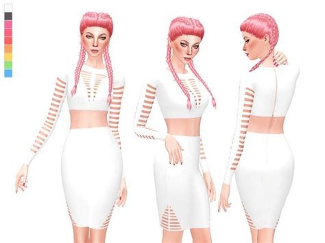Itsleeloos Two Piece Bandage Dress The Sims 4 Pc Sims 4 Teen Sims Cc