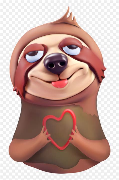 Cute Sloth Lovely Faces Cartoon Character On Transparent Background Png