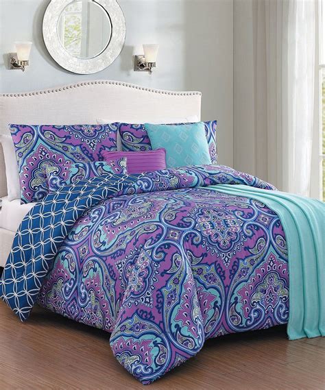 Blue And Purple Cantara Seven Piece Comforter Set