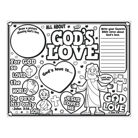 Color Your Own All About Gods Love Posters In 2020 Sunday School