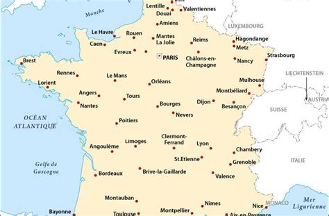 Espacoluzdiamantina 25 Belle Carte De France Avec Principales Villes