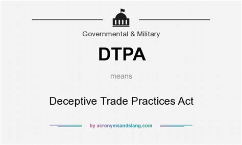 Dtpa Deceptive Trade Practices Act In Government And Military By