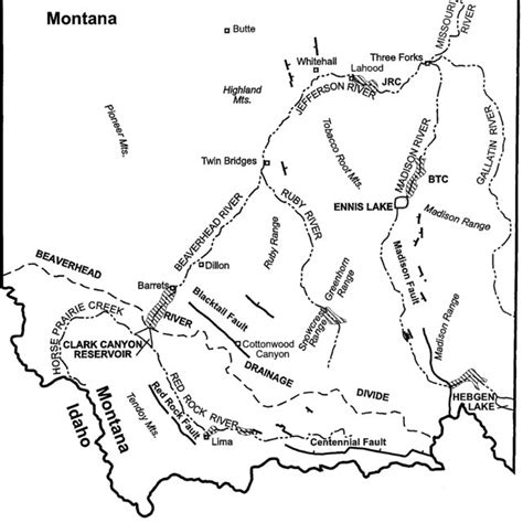 Map Showing The Headwaters Region Of The Missouri River Relative To The