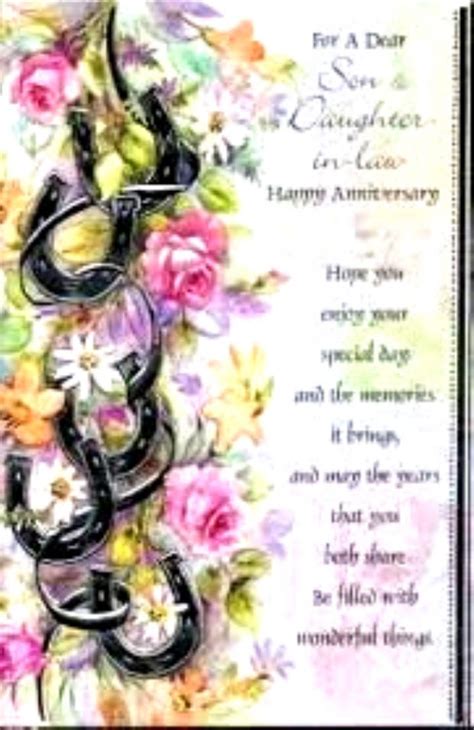 Anniversary card for a happy couple with . Image result for anniversary wishes for son and daughter ...