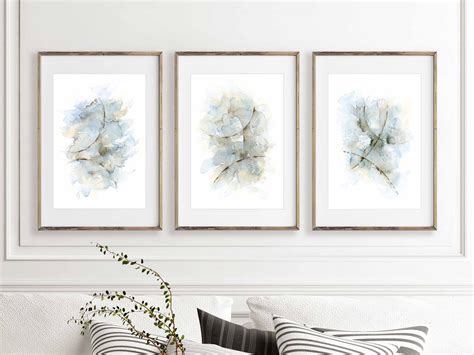 Abstract Art Print Set Of 3 Watercolor Painting 3 Piece Wall Etsy