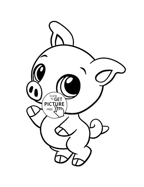 Baby Pig Animal Coloring Page For Kids Baby Animal