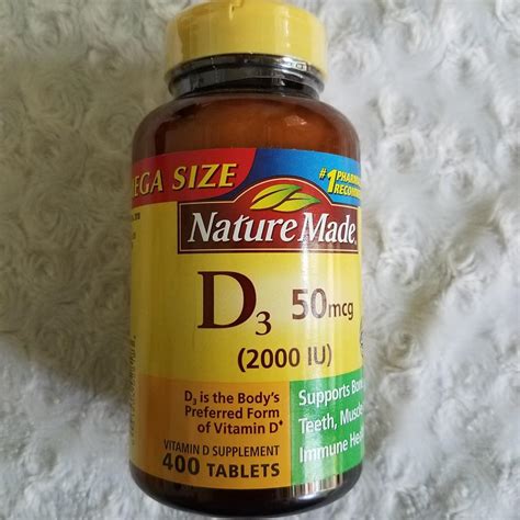 Viên Uống Vitamin D3 Nature Made 50 Mcg 2000 Iu Chính Hãng