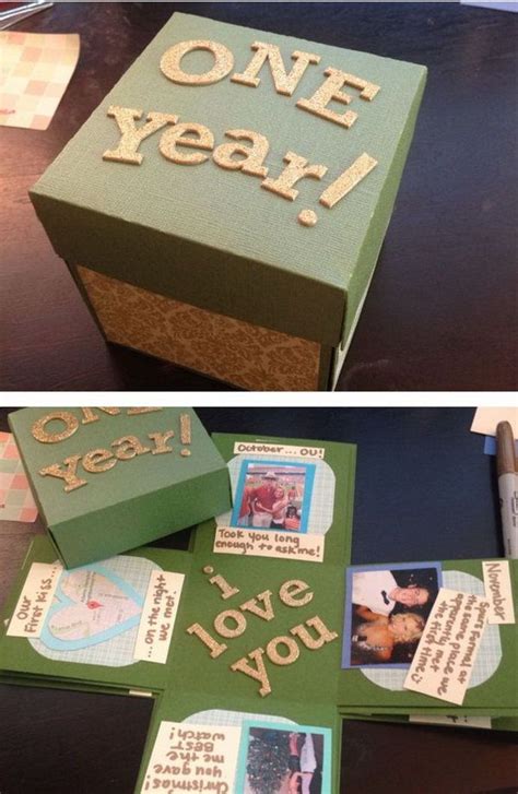 Make your gift meaningful & memorable by personalizing it. The Exploding Box for One Year Anniversary … | Boyfriend ...