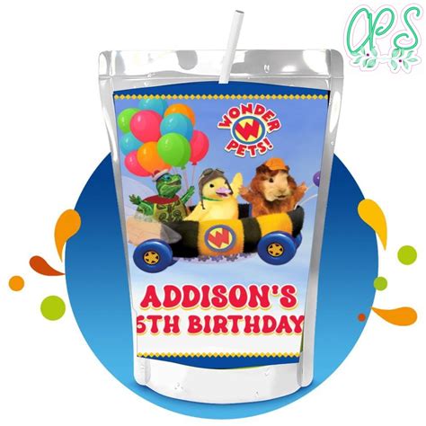 Wonder Pets Capri Sun Birthday Digital File Printable