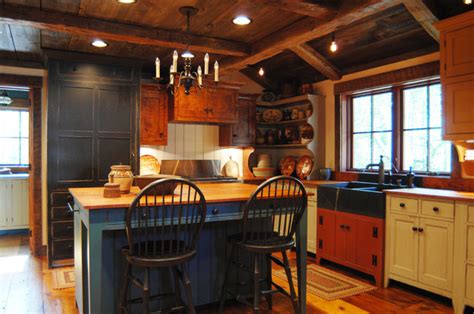 Primitive country kitchen decor ideas small of lovable room. Central Kentucky Log Cabin Primitive Kitchen - Eclectic ...