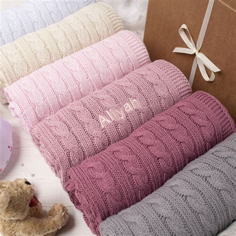 Luxury Baby Girl Cable Blanket By Toffee Moon