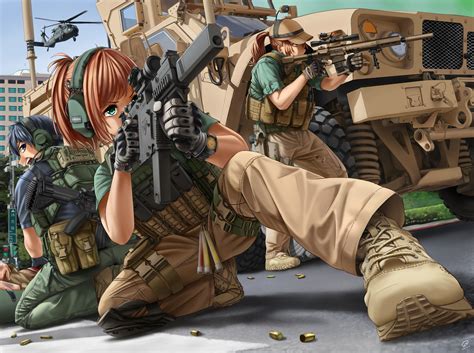23 Military Anime Girl Wallpaper