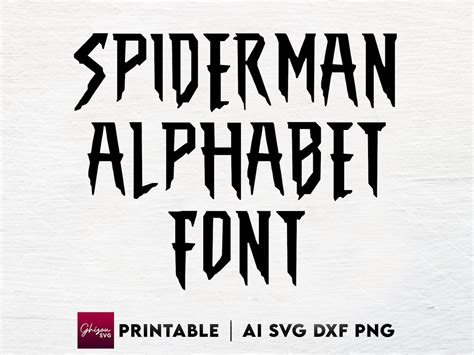 Spiderman Alphabet Schrift Spiderman SVG Spiderman Font | Etsy