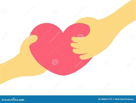 Hand Illustration Giving Love To Others Stock Vector Illustration Of
