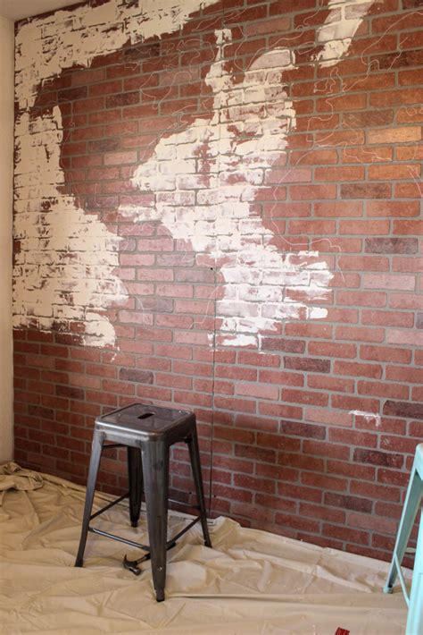 Diy Projects Faux Brick Wall World Map A Giveaway Classy Clutter