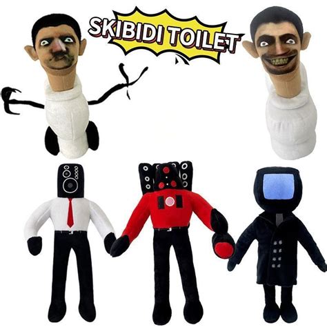 30cm Skibidi Toilet Characters 5pcs Set Stuffed Toy Plush Skibidi